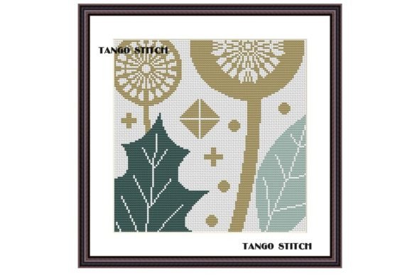 Abstract Floral Cross Stitch Pattern