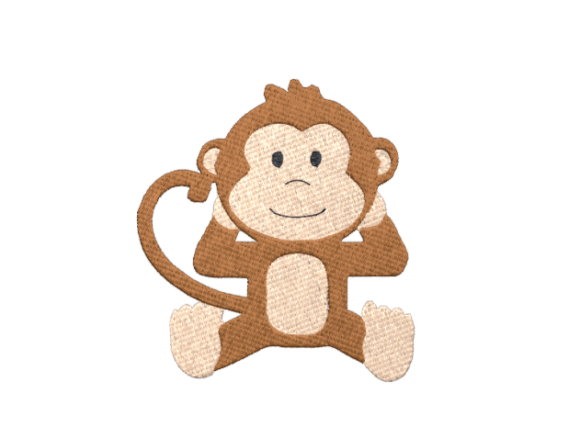 Baby Monkey Embroidery Design