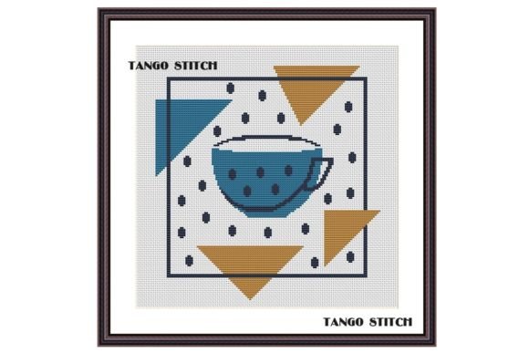 Coffee Cup Abstract Cross Stitch Pattern