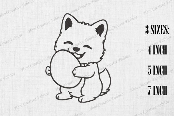 Cute Dog Hugging Easter Egg