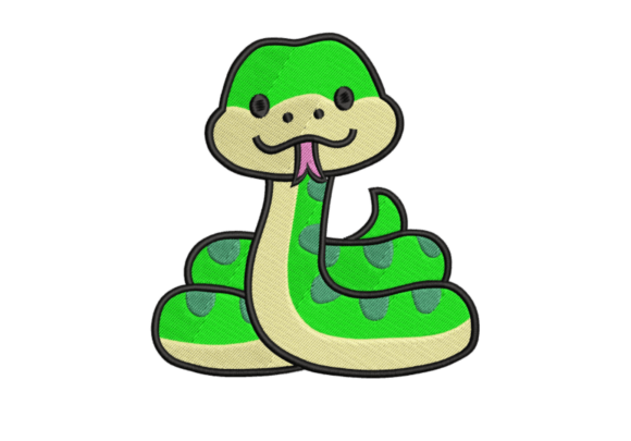 Cute Snake: A Sophisticated Reptile Embroidery Design