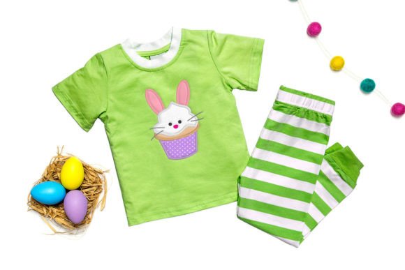 Easter Bunny Cupcake Applique