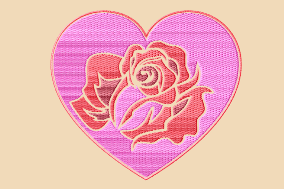 Red Rose Pink Satin Heart