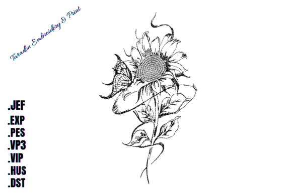 Sunflower Butterfly Sketch